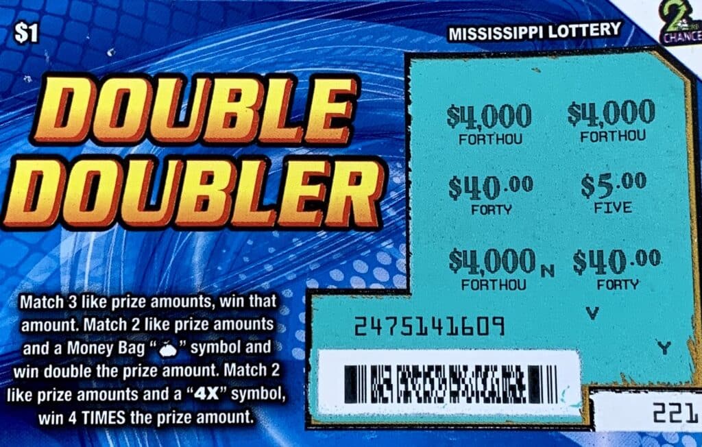 A Hattiesburg woman won $4,000 on a Double Doubler scratch-off game purchased from Dandy Dan’s #517 on W. Hardy St., Hattiesburg.