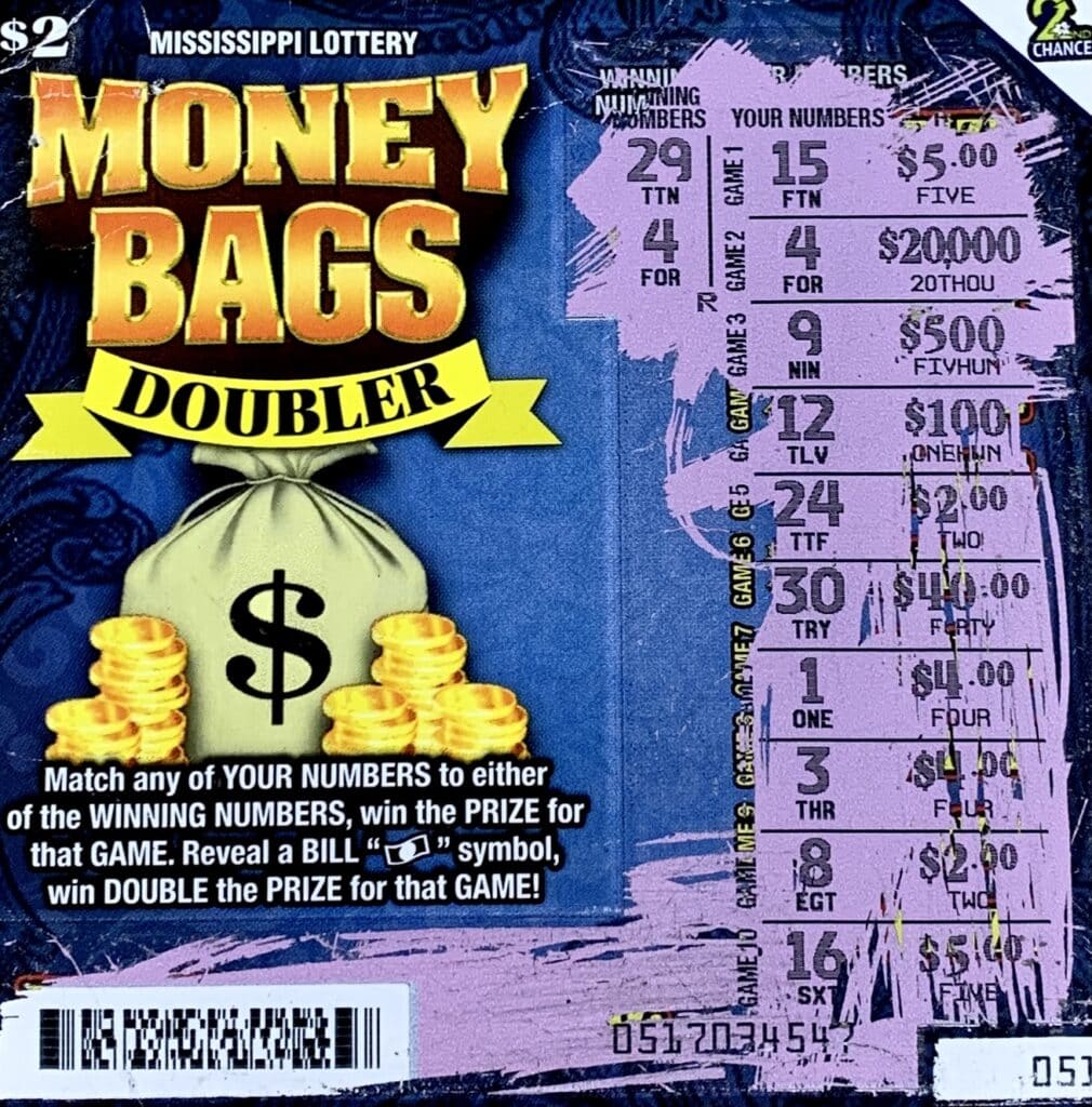 A Jefferson County player won $20,000 on a Money Bags Doubler scratch-off game purchased from Sprint Mart #65 on Hwy. 65 N., Washington.