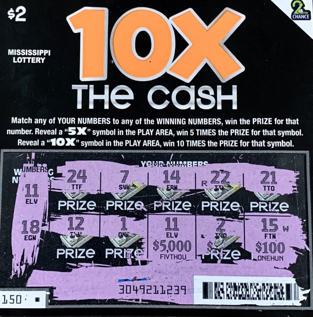 A Laurel man won $5,000 on a 10x the Cash scratch-off game purchased from Rapad Express 740 on S. 16th Ave., Laurel.