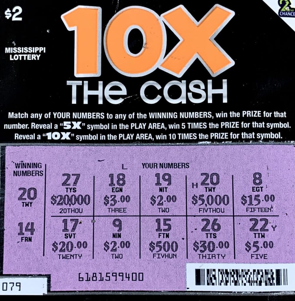 A Moss Point woman won $5,000 on a 10x the Cash scratch-off game purchased from Clark Oil on Hwy. 90, Gautier.