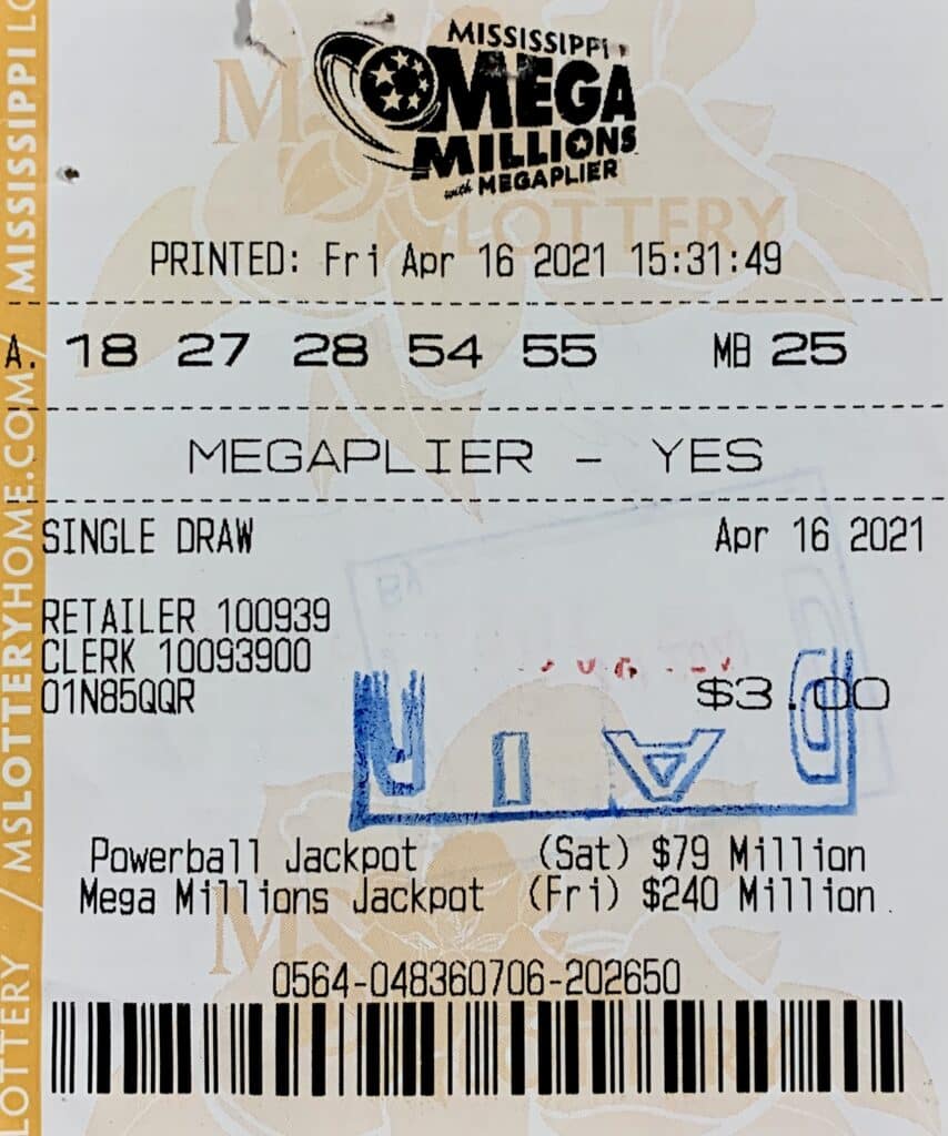 A Tippah County man won $800 on a Mega Millions ticket purchased from Blue Mountain One Stop LLC on S. Guyton Blvd., Blue Mountain.