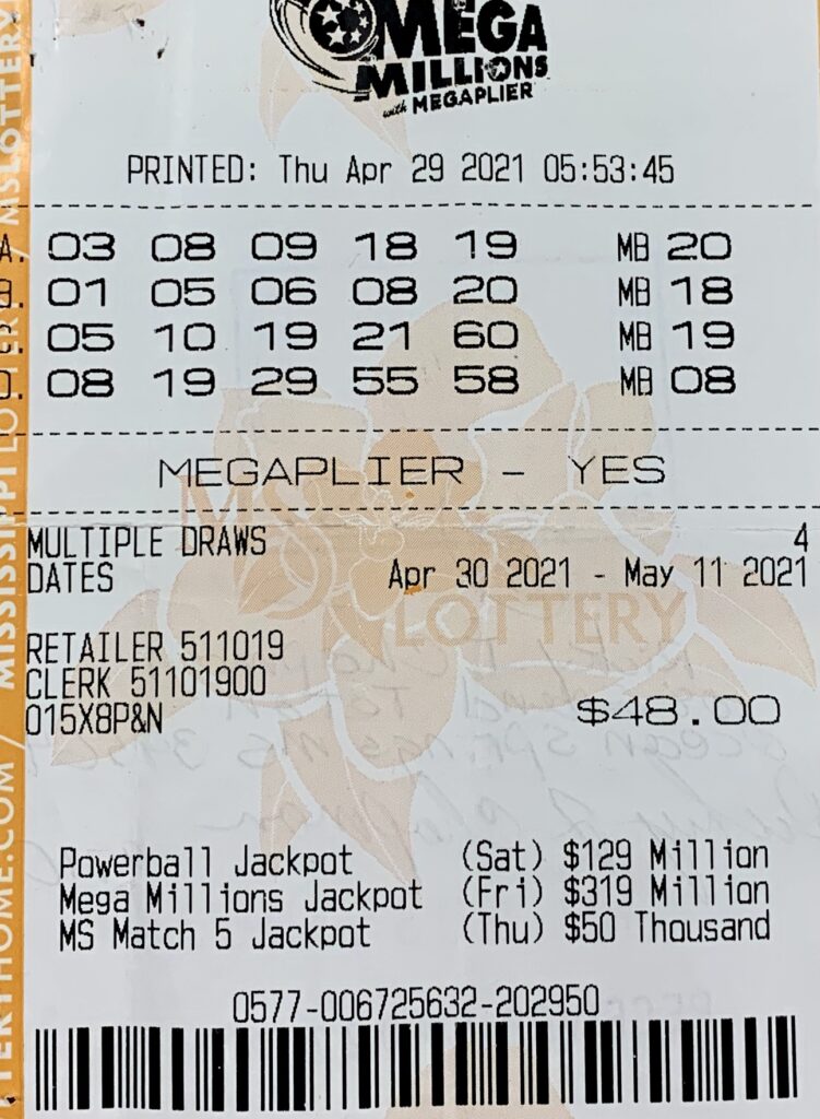 An Ocean Springs man won $2,012 on a Mega Millions ticket purchased from Keith’s Superstore #112 LLC on Hwy. 90, Gautier.