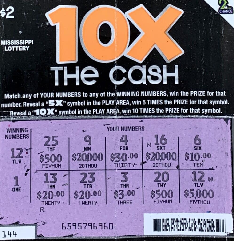 A Biloxi man won $5,000 on a 10x the Cash scratch-off game purchased from Clark Oil on Pass Rd., Biloxi.