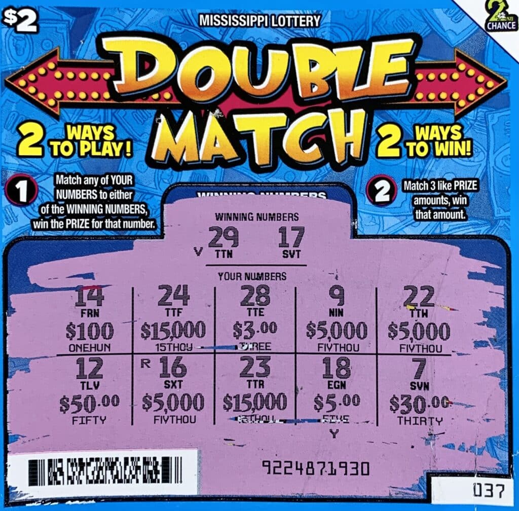 A Columbus man won $5,000 on a Double Match scratch-off game purchased from Bell Ave Grocery on Bell Ave., Columbus.