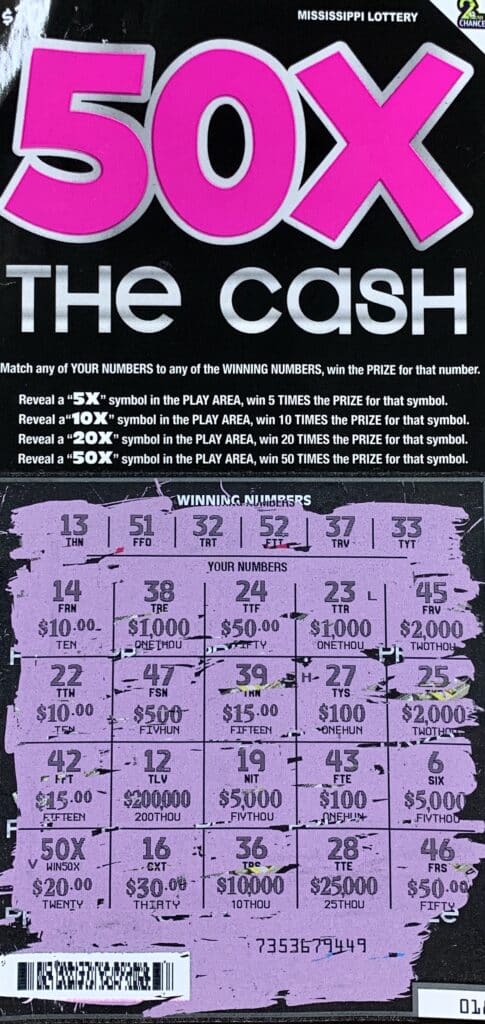 A Union man won $1,000 on a 50x the Cash scratch-off game purchased from Cefco on Hwy. 19 N., Collinsville.