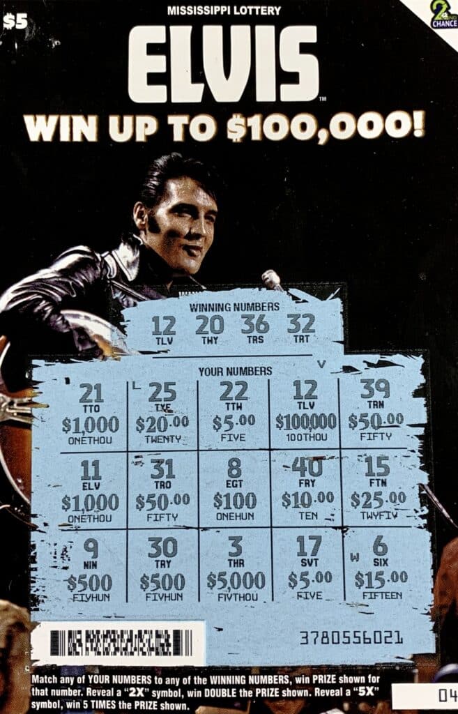 A Meridian man won $100,000 on an Elvis ticket purchased from Newton Junction on Eastside Dr., Newton.