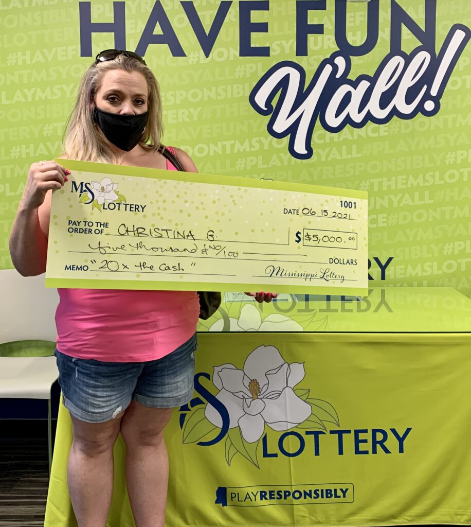 Christina G. of Meridian won $5,000 on a 20x the Cash scratch-off game purchased from Check Point #4 on Hwy. 80 W., Meridian.