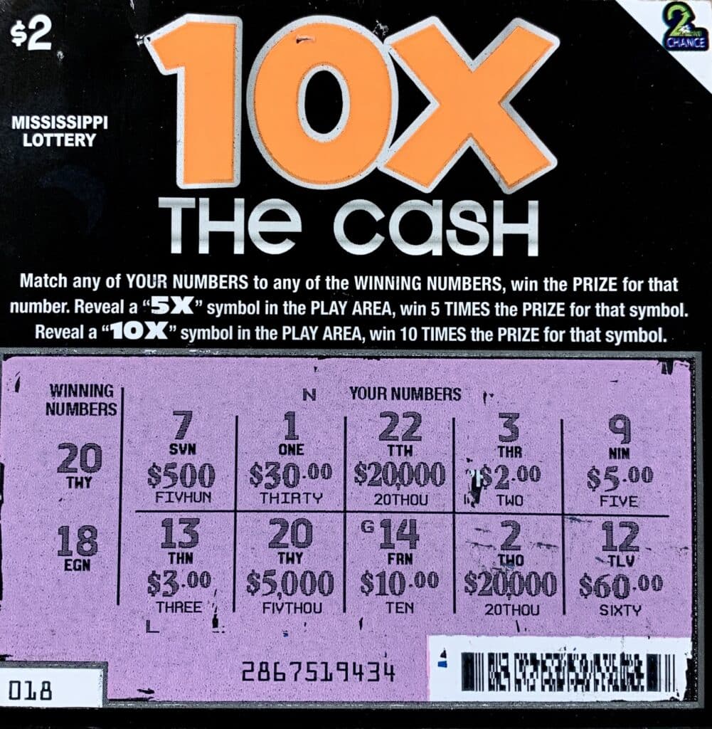 A Kosciusko man won $5,000 on a 10x the Cash scratch-off game purchased from Sid Grocery LLC on Hwy. 12 W., Kosciusko.