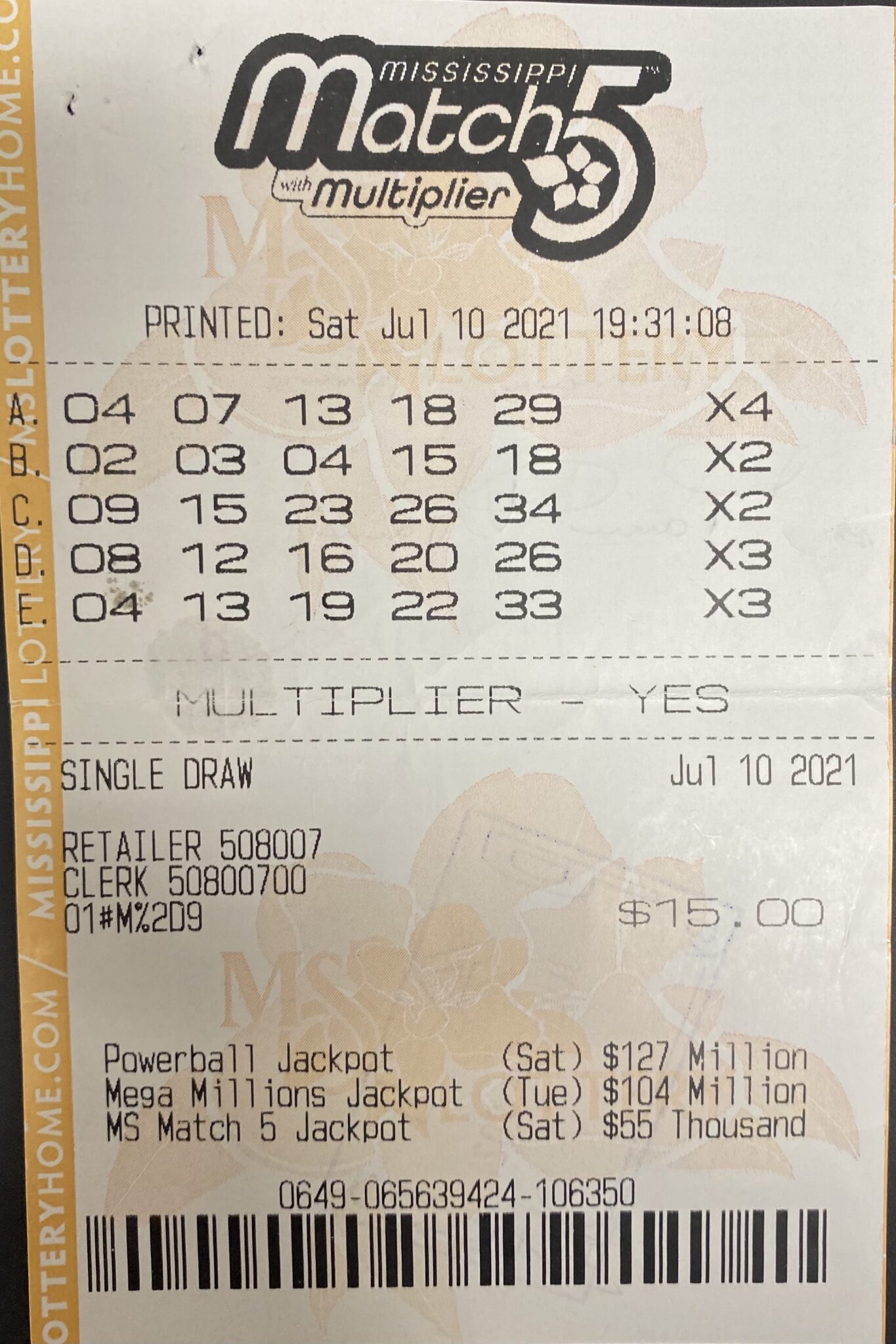 Mega Millions Mississippi Check Numbers - j1c8q53