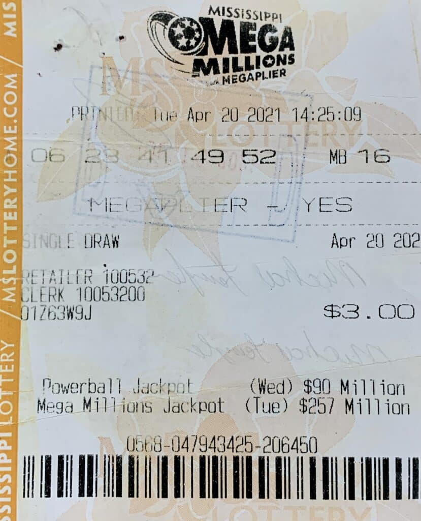 A Mooreville man won $1,500 on a Mega Millions ticket purchased from Inaas on Hwy. 371, Mooreville.