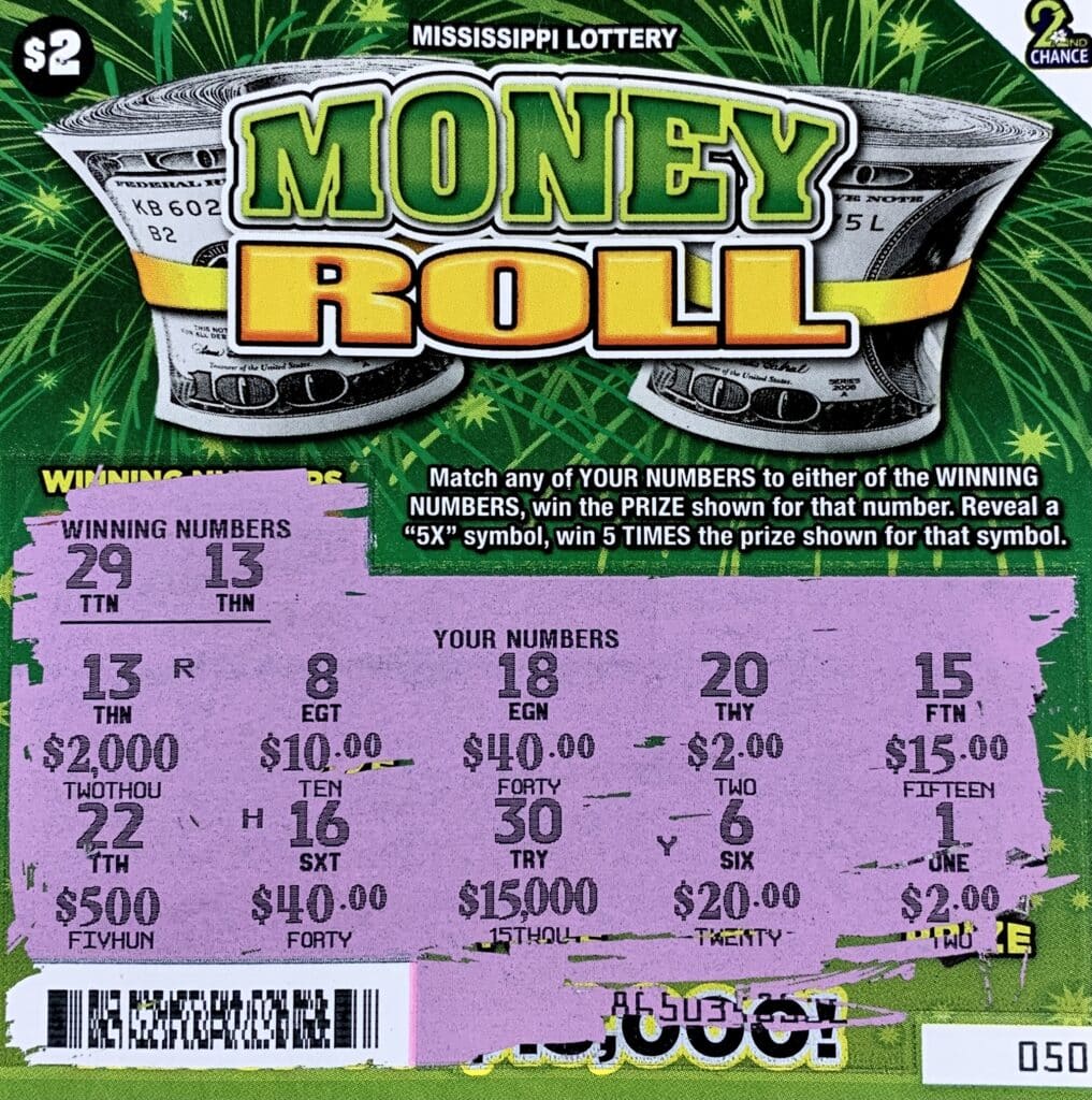 A Washington County woman won $2,000 on a Money Roll scratch-off game purchased at Double Quick #6 on W. Alexander St., Greenville.