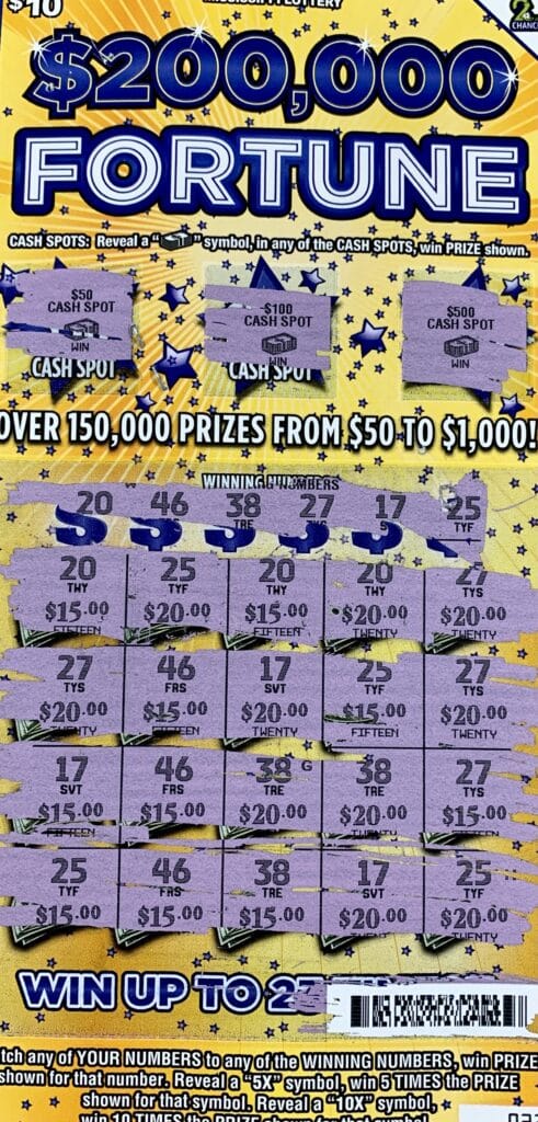 A Batesville man won $1,000 on a $200,000 Fortune scratch-off game purchased from Batesville Express LLC on Hwy. 6, Batesville.