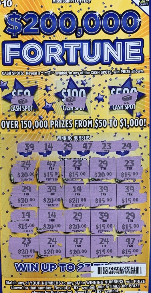 A Columbus man won $1,000 on a $200,000 Fortune scratch-off game purchased from Sprint Mart #4110 on Hwy. 45 N., Columbus.