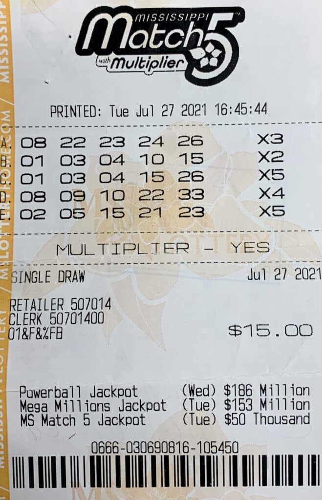 A Brandon man won $1,020 on a Mississippi Match 5 ticket purchased from Cefco Convenience Store #537 on Old Fannin Rd., Flowood.