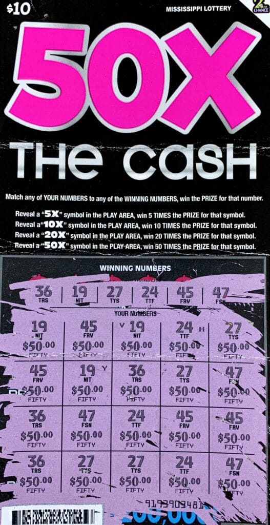 A Caledonia man won $1,000 on a 50x the Cash scratch-off game purchased from Murphy Oil USA #6509 on Hwy. 45 N., Columbus.