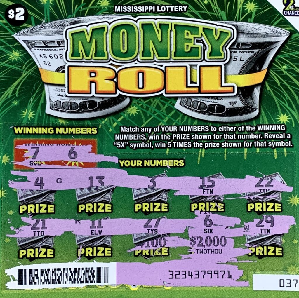 A Meridian woman won $2,000 on a Money Roll scratch-off game purchased from North Hill Sunoco on N. Hill St., Meridian.