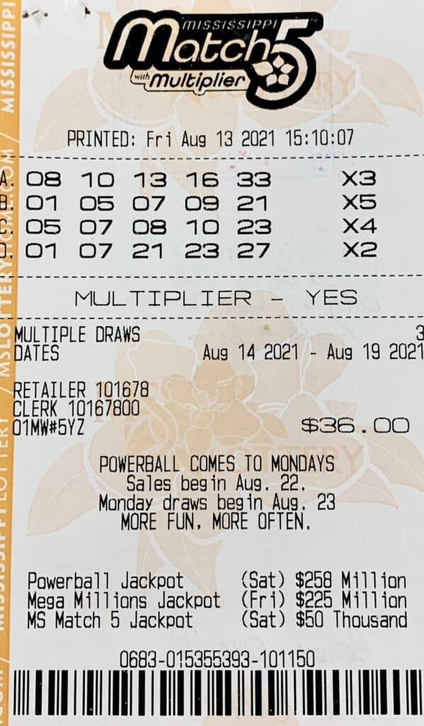 A Bay St. Louis man won $1,040 on a Mississippi Match 5 ticket purchased from US-90 Quick Stop on Hwy. 90, Bay St. Louis.