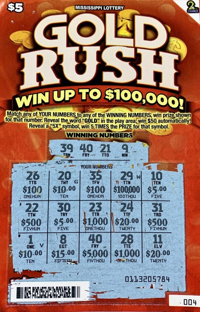 A Jackson man won $5,000 on a Gold Rush scratch-off game purchased from Supermart Citgo on N. State St., Jackson.