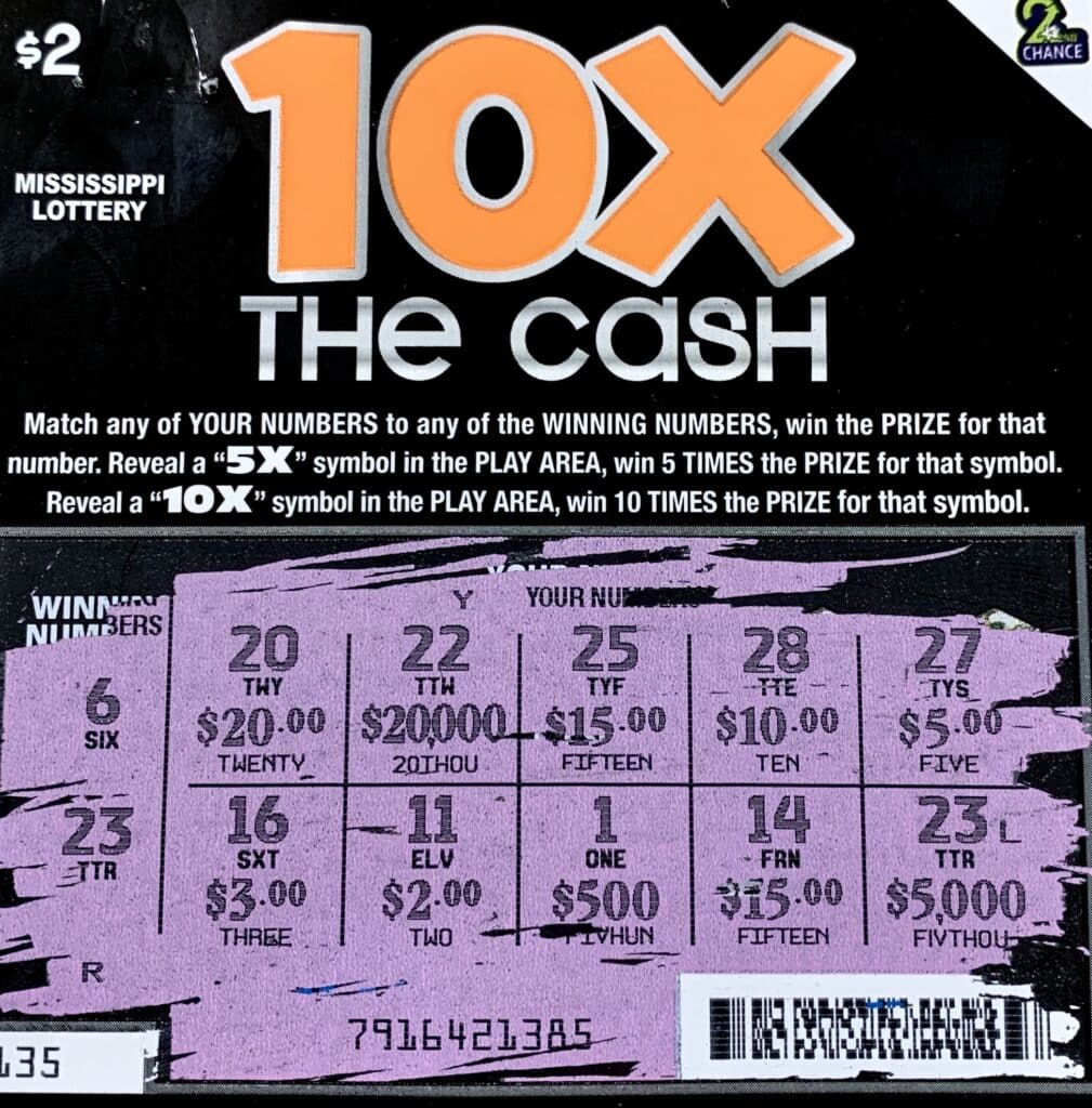 A Jackson woman won $5,000 on a 10x the Cash scratch-off game purchased from Sprint Mart #107 on N. State St., Jackson.