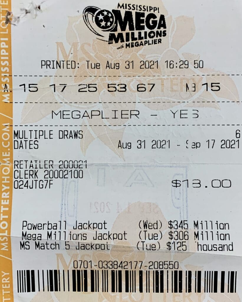 A Linden, Ala., man won $1,506 on a Mega Millions ticket purchased from Toomsuba Sunoco on Will Garrett Rd., Toomsuba.