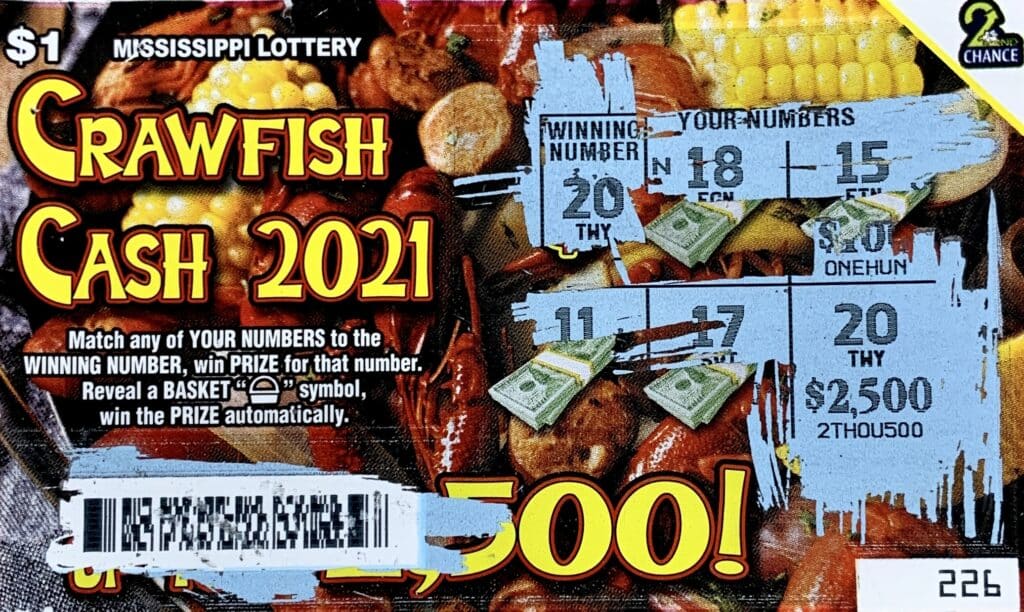 A Byhalia man won $2,500 on a Crawfish Cash 2021 scratch-off game purchased from Doc’s Quick Stop Exxon on N. Red Banks Rd., Byhalia.