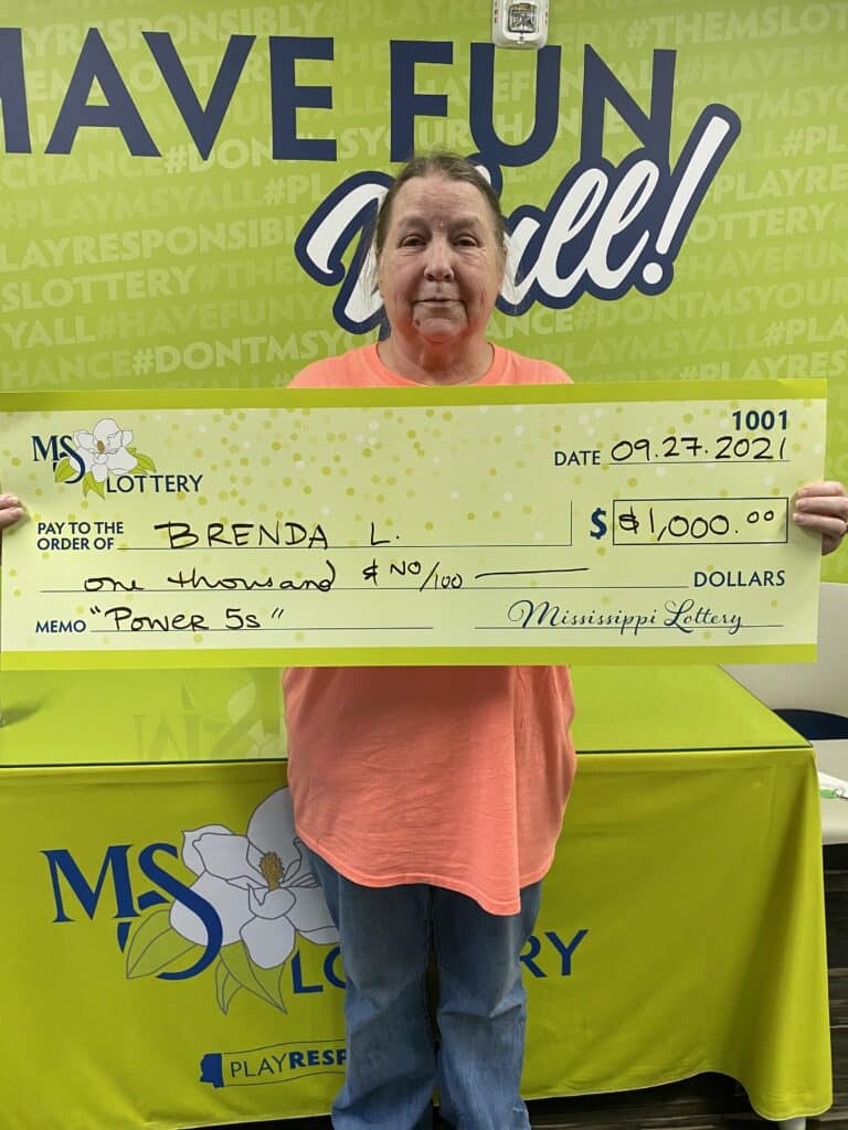 Brenda L. of Nettleton won $1,000 on a Power 5x scratch-off game purchased from Radhe Shyam Inc on Hwy. 278 E., Amory.