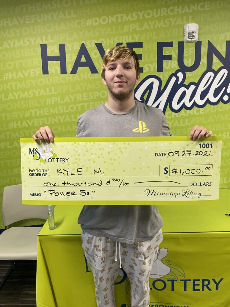 Kyle M. of Pass Christian won $1,000 on a Power 5s scratch-off game purchased from Gator's #12 on Hwy. 603, Bay St. Louis.