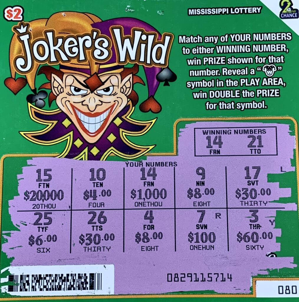 A Brandon woman won $1,000 on a Joker’s Wild scratch-off game purchased from Kroger #479 on Promenade Blvd., Flowood.