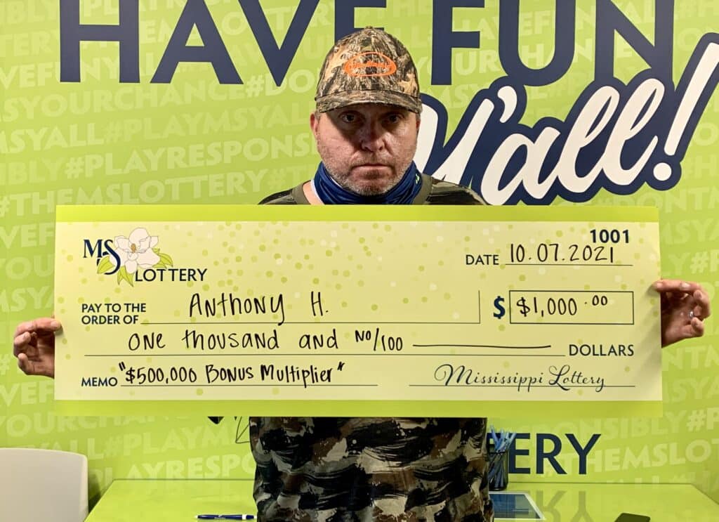 Anthony H. of Oxford won $1,000 on a $500,000 Bonus Multiplier scratch-off game purchased from The Brittany Store on W. Jackson Ave., Oxford.