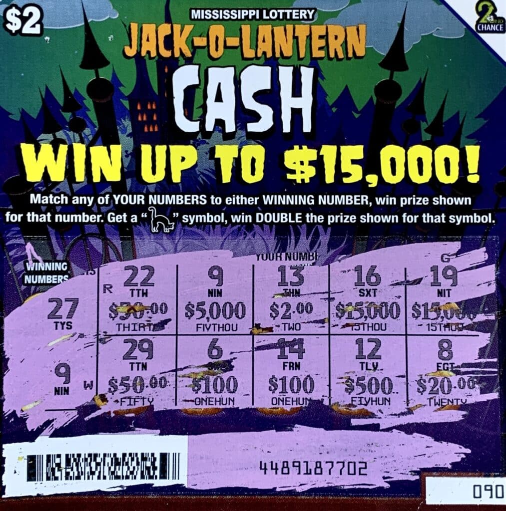 A Wiggins man won $5,000 on a Jack-O-Lantern Cash scratch-off game purchased from Keith’s Superstore #91 LLC on W. Central Ave., Wiggins.