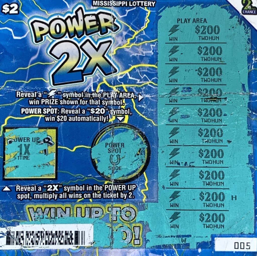 A Grenada woman won $2,000 on a Power 2x scratch-off game purchased from Sprint Mart #4114 on Lakeview Dr., Grenada.