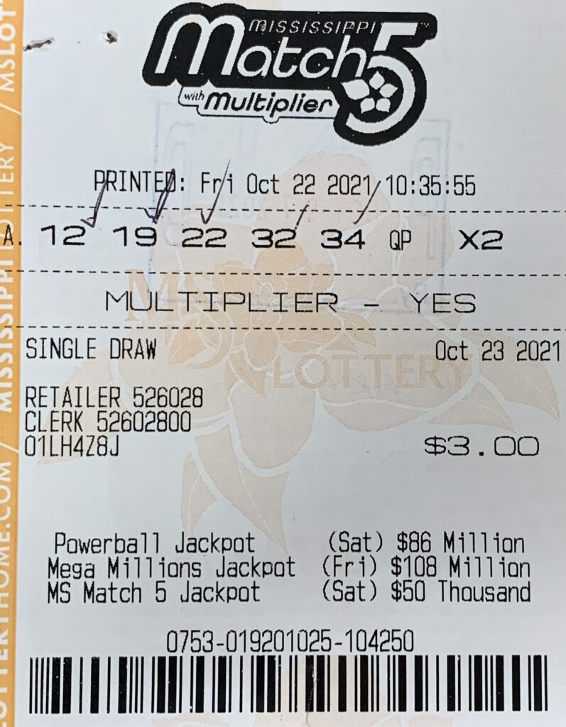 A Jackson woman won $25,000 on a Mississippi Match 5 ticket purchased from Double Quick #78 on Hwy. 82 E., Indianola.