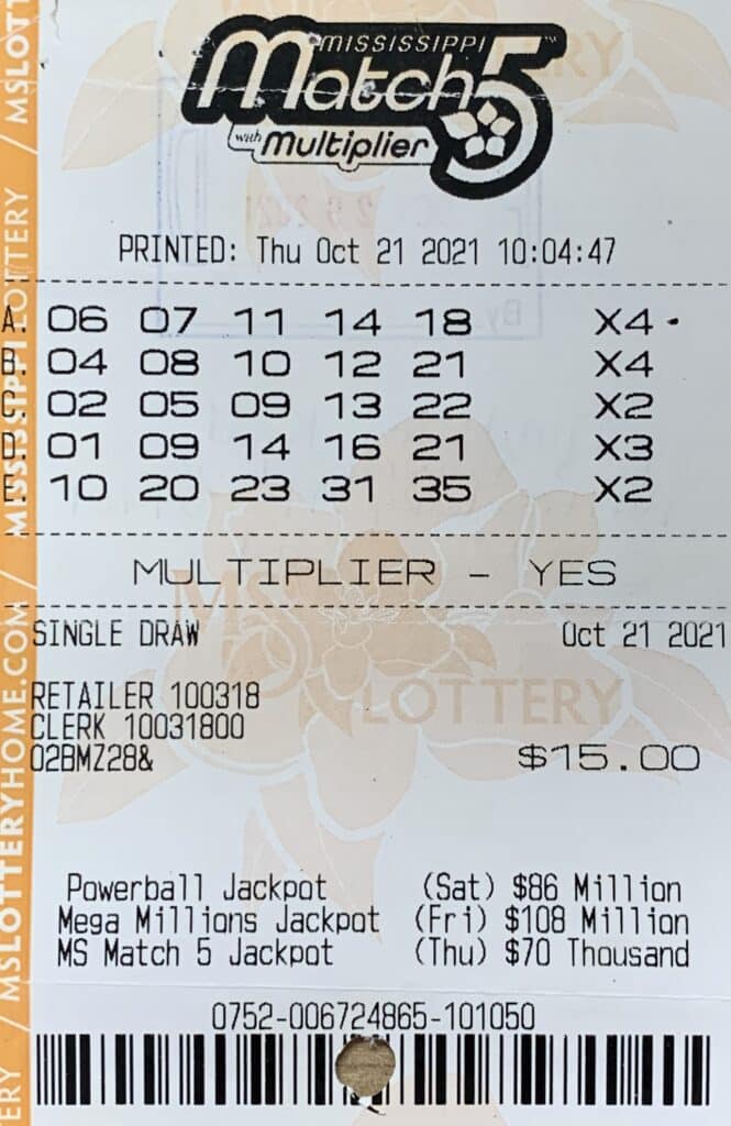 A Hattiesburg man won $800 on a Mississippi Match 5 ticket purchased from Fuel Time 16 LLC on Hardy St., Hattiesburg.