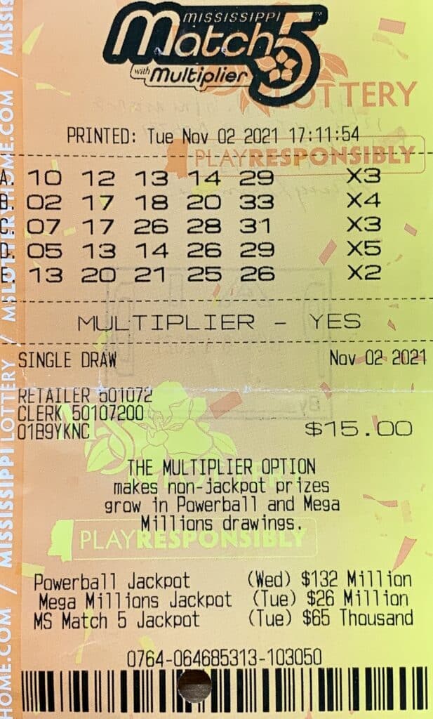 A Columbus man won $1,000 on a Mississippi Match 5 ticket purchased at Sprint Mart #4138 on Military Rd., Columbus.