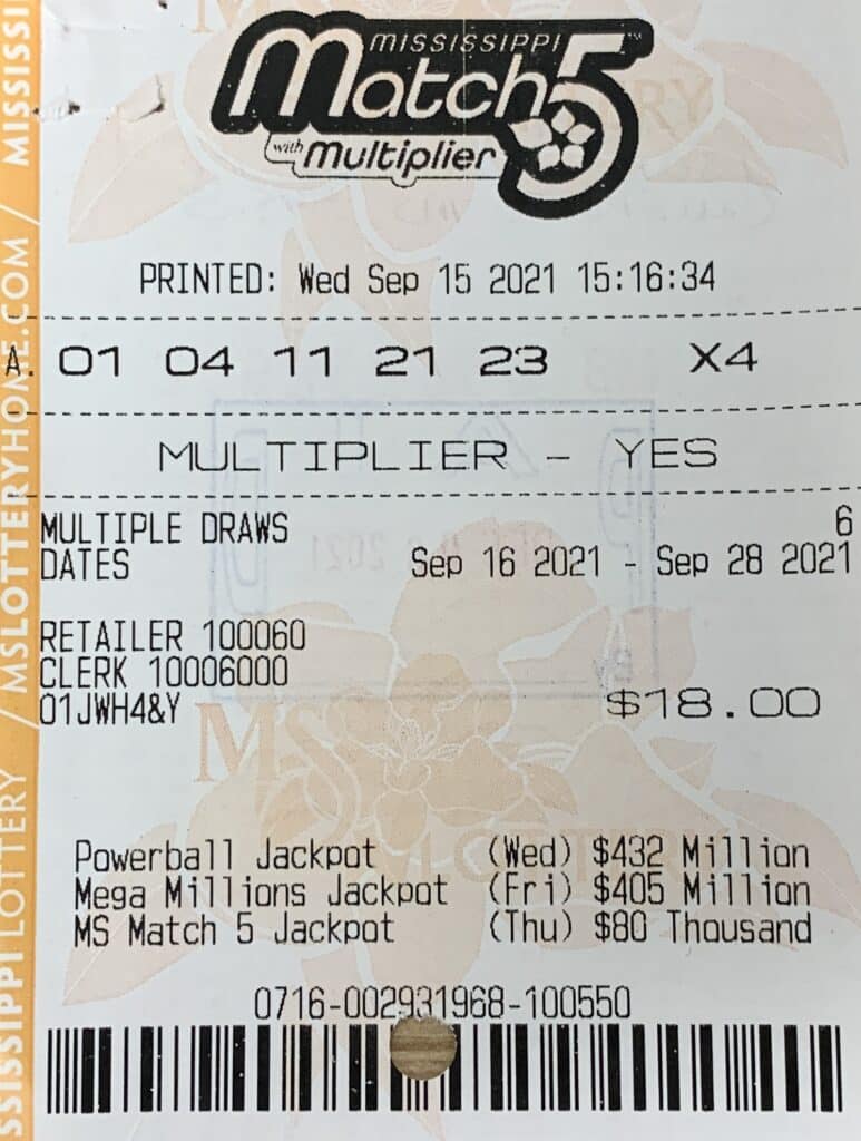 A Gulfport woman won $800 on a Mississippi Match 5 ticket purchased from TCB Stop ‘N Geaux LLC on Hwy. 53, Gulfport.