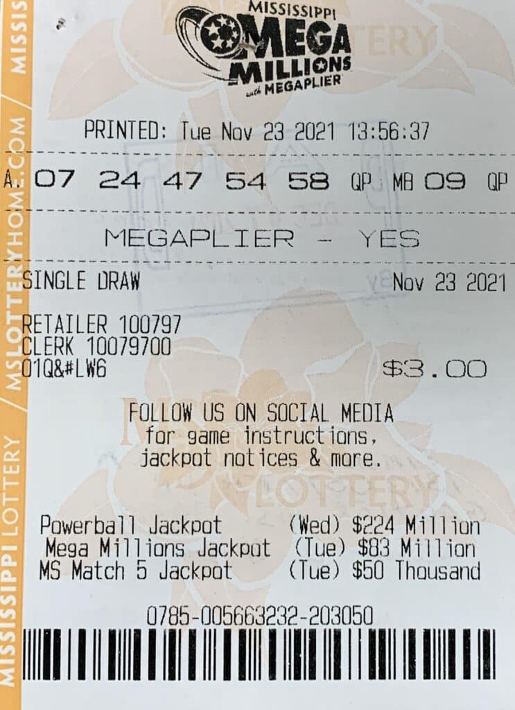 A Gautier man won $1,500 on a Mega Millions ticket purchased from Martin Bluff Grocery on Martin Bluff Rd., Gautier.