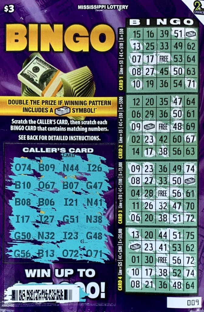 A Gautier player won $1,000 on a Bingo scratch-off game purchased from Clark Oil Company Inc. #38 on Telephone Rd., Pascagoula.