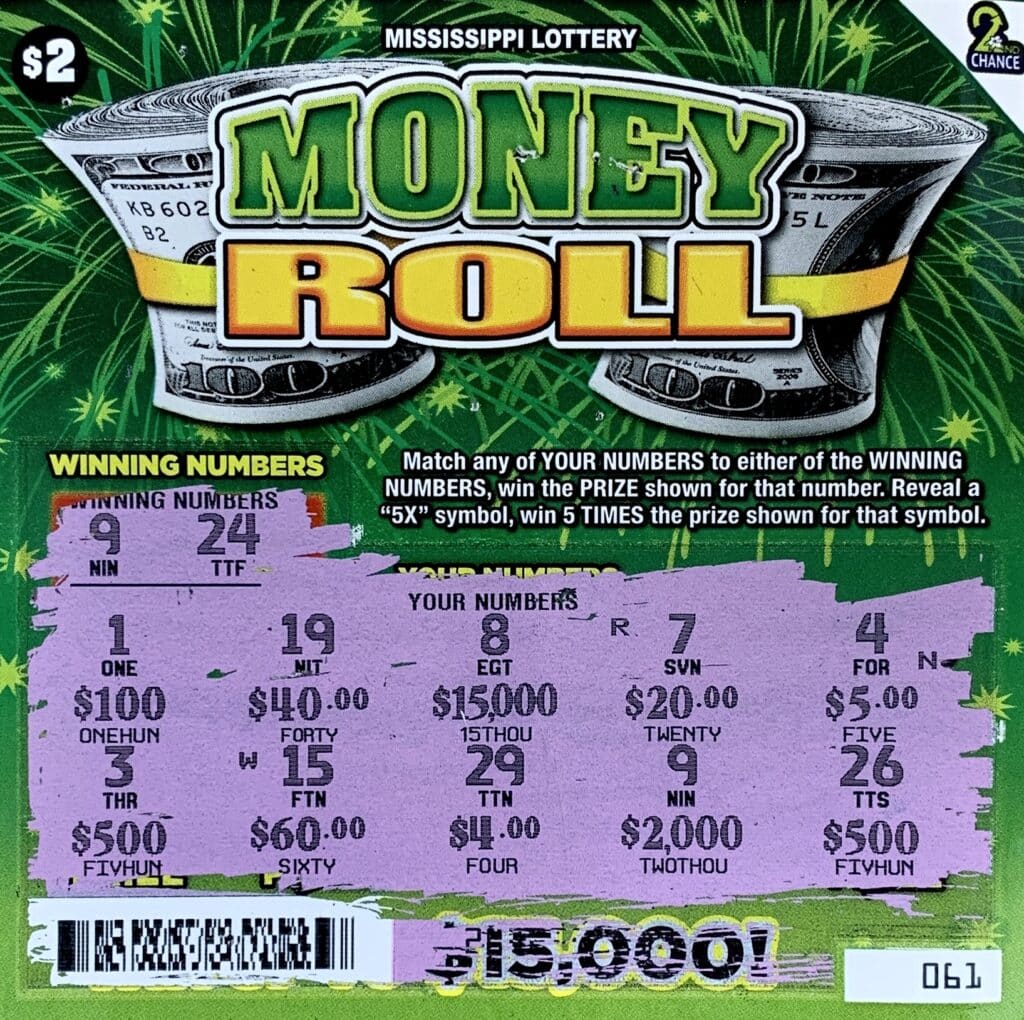 A Gautier woman won $2,000 on a Money Roll scratch-off game purchased from Fast Mart 13 on Chico Rd., Pascagoula.