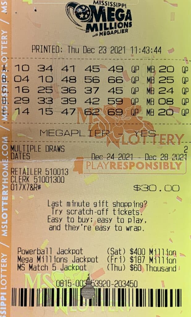 A Russellville, Ala., man won $1,000 on a $30 Mega Millions ticket purchased from Bluesky #730 on Battleground Dr., Iuka.