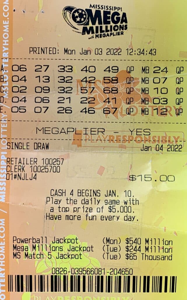 A Ridgeland man won $1,500 on a Mega Millions with Megaplier, single draw for Jan. 4, 2022, and he chose to Quick Pick his numbers. The ticket was purchased from Supermart on N. State St., Jackson.