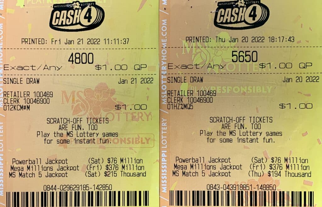 A Lucedale woman won $5,400 on two Cash 4 tickets purchased from Laxmi of Lucedale on Beaver Dam Rd., Lucedale. She won $2,700 on each ticket.