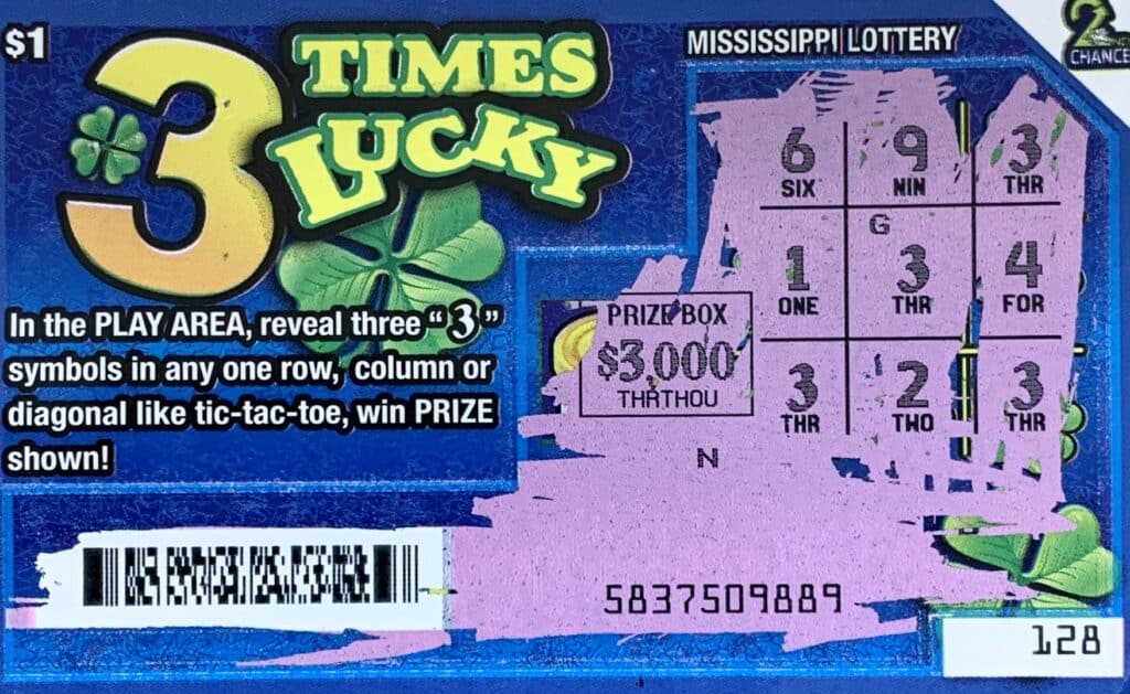 A Pontotoc woman won $3,000 on a $1 3 Times Lucky scratch-off game purchased from Quik Pik LLC on Hwy. 6 W., Tupelo.