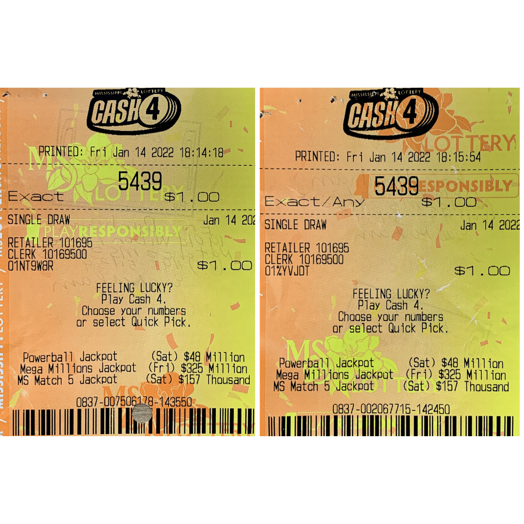 A Natchez man won $2,600 and $5,000 on two Cash 4 tickets purchased from Corner Mart on Lower Woodville Rd., Natchez.