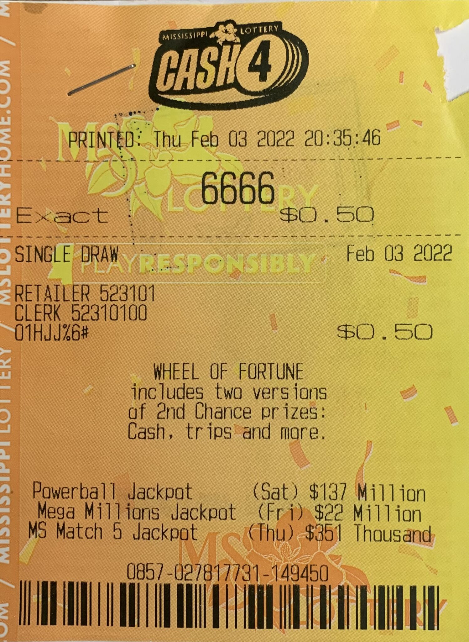 Mega Millions Mississippi Check Numbers - pq11xp4