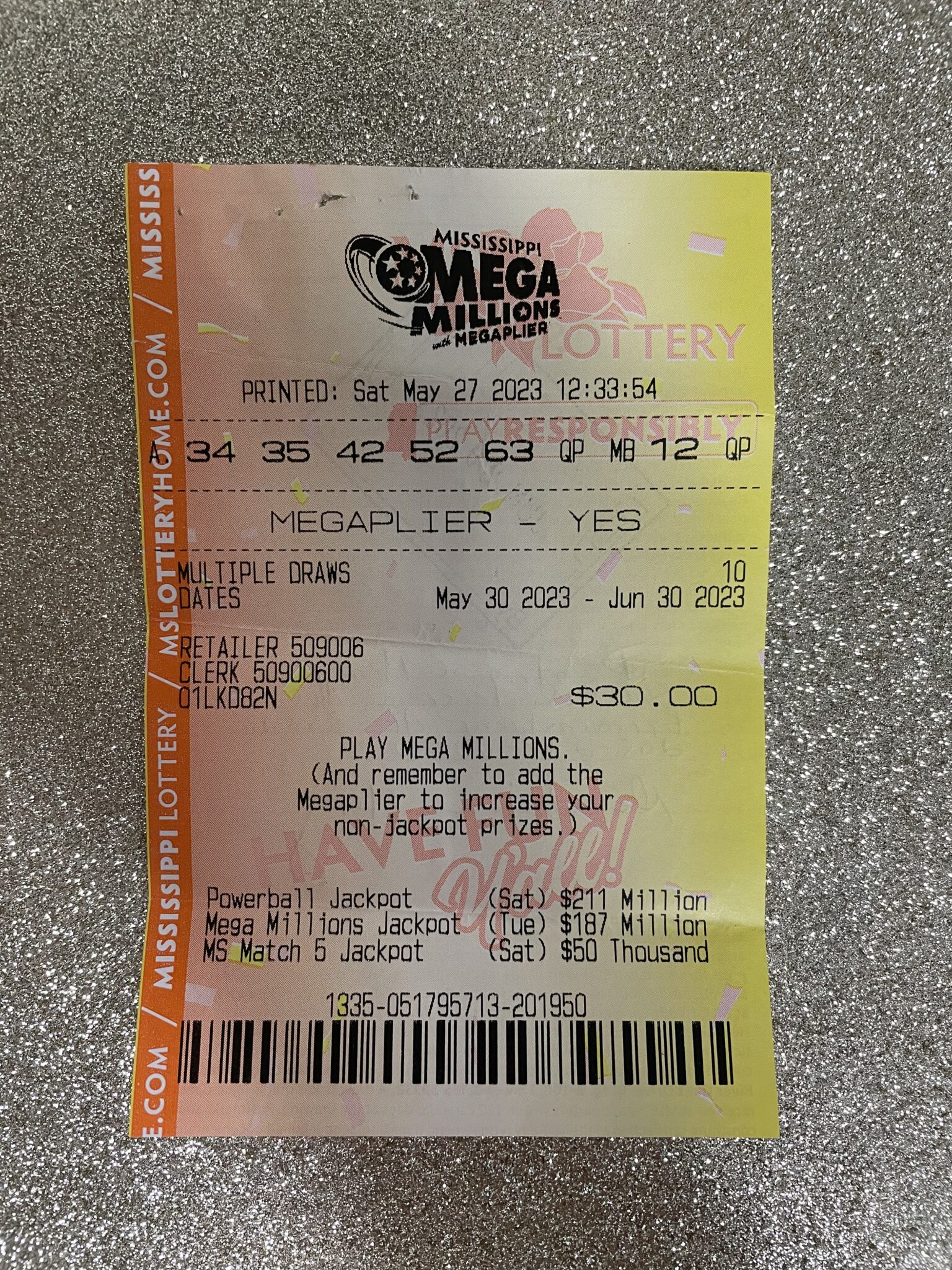 Birmingham, Ala., Player Wins 800 Mississippi Lottery