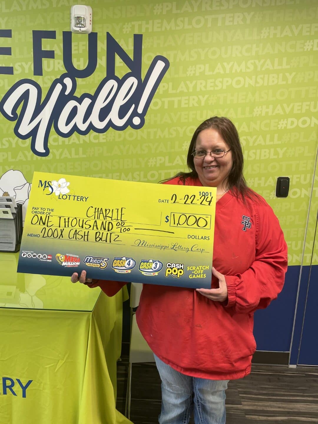 Batesville Woman Won 1,000 Mississippi Lottery